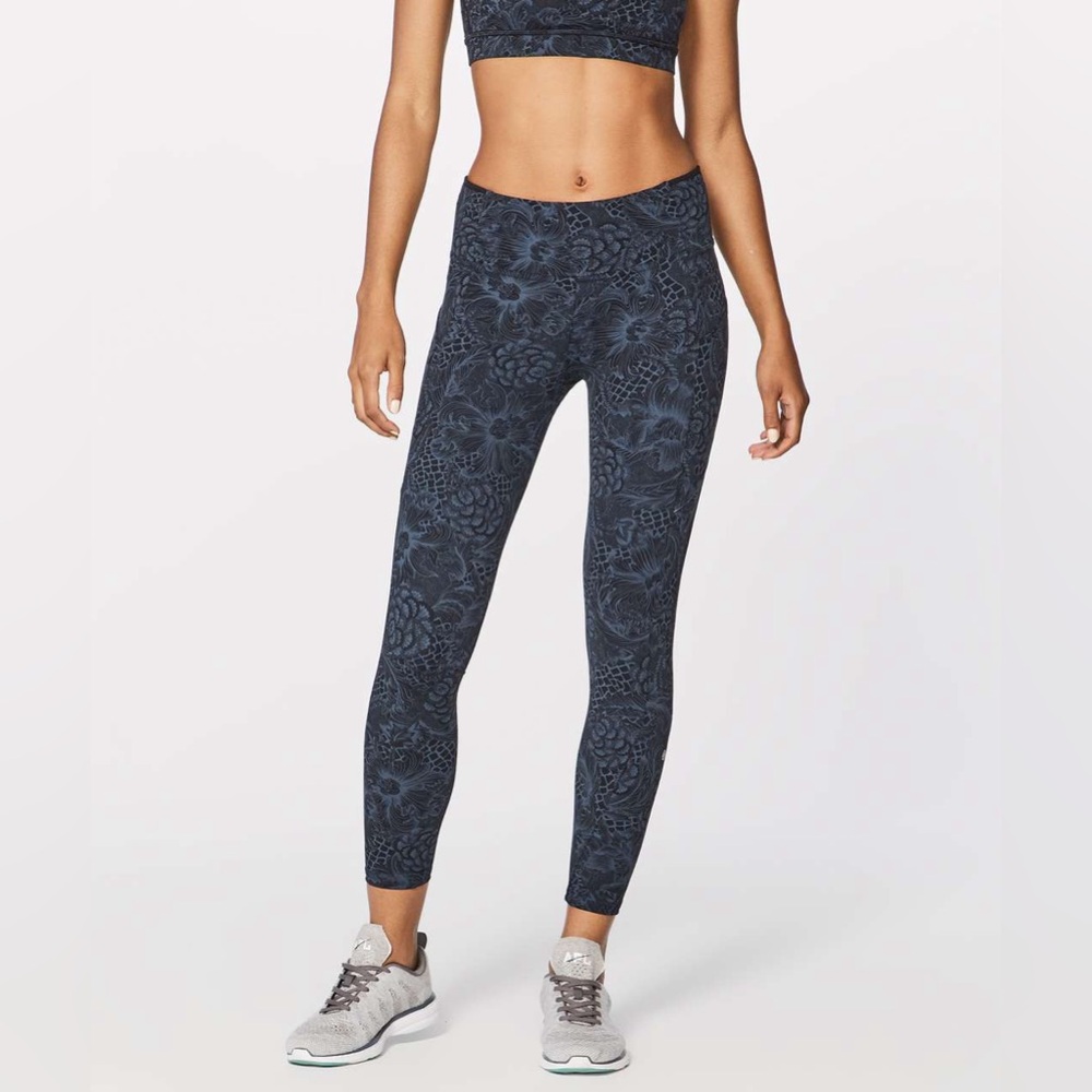 Lululemon Run On Tight 25” Nouveau Mach Blue Black